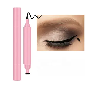 Private Label Double Head Eyeliner Selo Delineador Alado Impermeável Longa Duração Estrela EyeLiner Quick Dry Diamante Carimbo Caneta