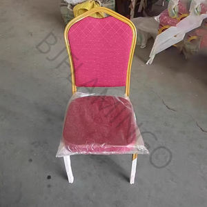 Nuevas sillas apilables para Hotel, marco dorado, sala de banquetes roja, silla para eventos, Bjflamingo, venta al por mayor, sillas para banquetes de Hotel para eventos - Product Image 5