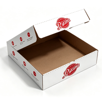 Boîte à pizza en carton ondulé rigide de qualité alimentaire, avec logo imprimé, motif personnalisé, revêtement UV, imperméable, taille personnalisable, design personnalisé