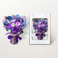Fabrieks prijs geconserveerde hortensia rozen gedroogde bloemenboeket voor bruiloftdecoratie