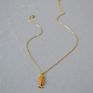 Collier chaîne simple en laiton plaqué or, design rétro européen et américain, personnalisé, au style unique, pour femmes - Product Image 4