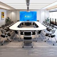 Table de conférence ergonomique haut de gamme combinée pour plusieurs personnes, idéale pour les salles de conseil d'entreprise et les écoles professionnelles