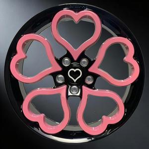 Jantes de voiture roses personnalisées en alliage forgé en forme de cœur pour <span class=keywords><strong>Mini</strong></span> <span class=keywords><strong>Cooper</strong></span> vw Beetle Audi A3 16 17 18 19 20 22 pouces 4 5 trous Pièce auto - Product Image 2