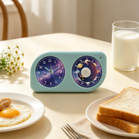 Réveil numérique LCD à double écran LongDeli avec contrôle tactile, compte à rebours (60 min), heure fixe (1-6 heures), pile AA