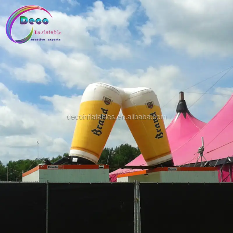 Inflatable beer mug shaped advertising arch