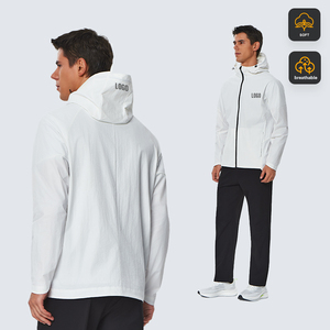 Chaqueta <span class=keywords><strong>Cortavientos</strong></span> Ligera para <span class=keywords><strong>Hombre</strong></span>, Blanca, de Alta Calidad, para <span class=keywords><strong>Ciclismo</strong></span>, Deporte, Running y Gimnasio - Product Image 2