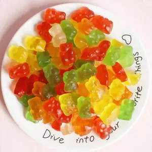 0 Fat Kids Snacks Wholesale Fruit Juice Gelatin Candy Gummy Bears Candy