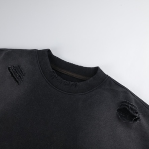 เสื้อฮู้ดดี้<span class=keywords><strong>ผู้ชาย</strong></span>แขนยาวสไตล์สตรีทแวร์ ลวดลายโลโก้แบบกำหนดเอง ลุคทำสีซีดแบบวินเทจ - Product Image 3