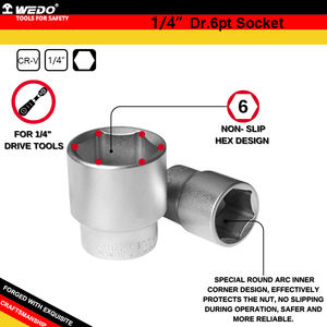 WEDOクロムバナジウムスチール1/4 "<span class=keywords><strong>Dr</strong></span>.6ptソケット - Product Image 4