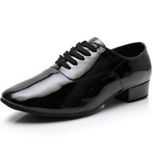 DY02 <span class=keywords><strong>homme</strong></span> EN PU noir jazz danse chaussures à talons bas chaussures de <span class=keywords><strong>tango</strong></span> - Product Image 1