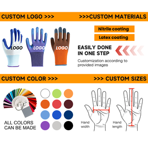 Gants de sécurité enduits de latex, antidérapants, à surface gaufrée, pour la construction et la maçonnerie - Product Image 3