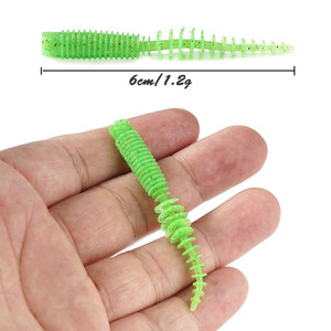 En gros 10 pièces/sac 1.2g 6cm flottant ver appât avec <span class=keywords><strong>sel</strong></span> et poisson Tpe artificiel doux leurres de pêche - Product Image 5