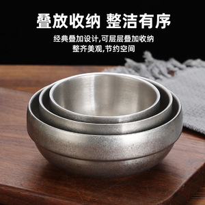 Stainless Steel Bowl 304 Food Grade Durable Camping Outdoor Use Solid Color - Product Image 5