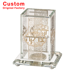 Boîte à Tsedaka en Acrylique Personnalisée, Présentoir Élégant pour Collectes de Fonds Caritatifs, Boîte Moderne en Perspex Doré - Product Image 5