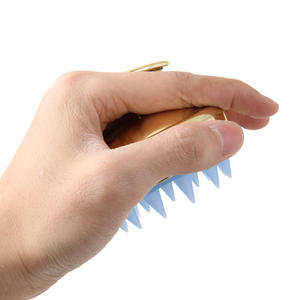 Luma Eco Friendly Wheat Straw Haar Kopfhaut <span class=keywords><strong>Massage</strong></span> gerät Shampoo Pinsel mit weichen langen und flexiblen Silikon borsten Haarpflege - Product Image 3