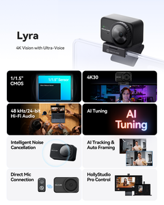 Cámara Web Hollyland Lyra 4K UHD con Sensor CMOS, Imágenes 4K, 50MP, para Reuniones, Capacitación, Grabación de Video, Transmisión en Vivo - Product Image 2