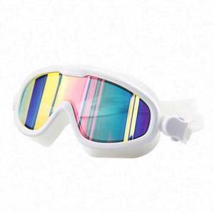 Lunettes de natation universelles à grande monture HD, étanches, anti-buée, électroplaquées, en silicone, protection solaire, pour la natation avec correction - Product Image 1