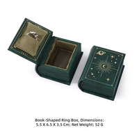 Boîte à bijoux en cuir PU haut de gamme de style vintage européen en forme de livre, fermeture magnétique, populaire pour la Saint-Valentin