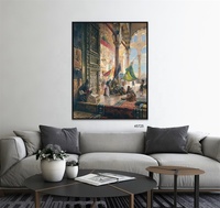 Peinture à l'huile de décoration de maison, originale d'usine, dessin à la main moderne, paysage arabe, Production de masse, toile, art mural islamique