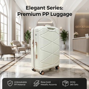 Ensemble de bagages de <span class=keywords><strong>voyage</strong></span> durables et assortis en PP rigide <span class=keywords><strong>avec</strong></span> roulettes pivotantes, valises trolley pratiques pour des déplacements faciles - Product Image 2
