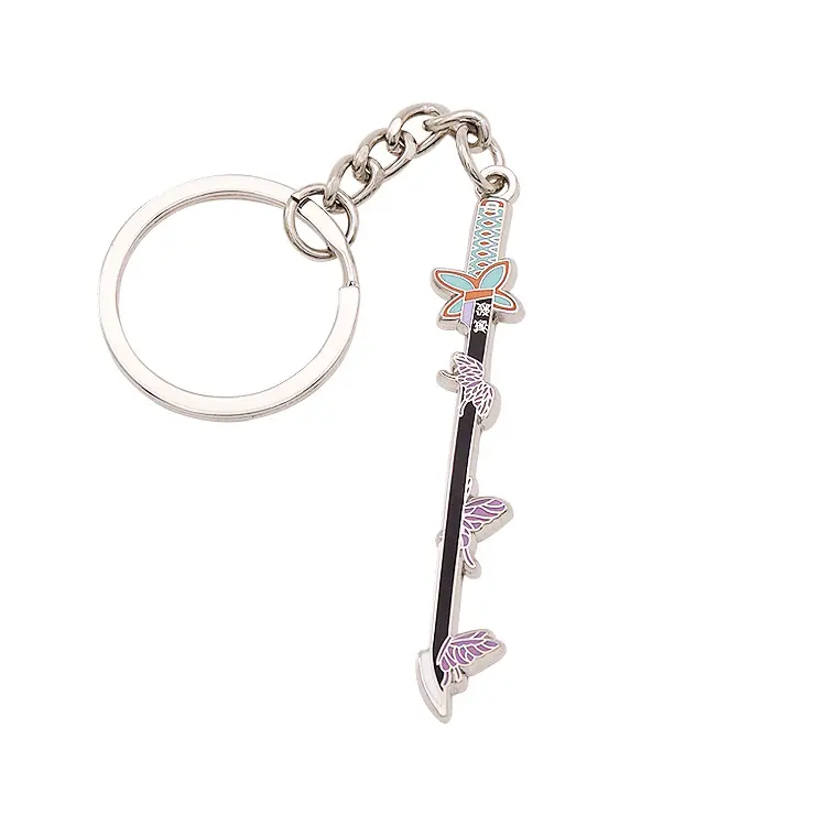 Custom Katana Pendant Keychain Anime Zoro Sword Weapon Pendant Keyrings Metal Model Swords Can Unplug Key chain