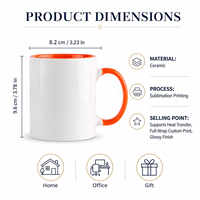Taza de Café de Cerámica Personalizada con Impresión por Sublimación, Duradera, para Servicio de Bebidas en Cafeterías y Eventos Promocionales