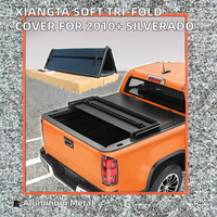 Couverture de benne pliante en trois parties en alliage d'aluminium souple Xiangta avec verrouillage pour Chevrolet Silverado et Ford Ranger 2010+