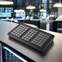 Teclado POS programable de 66 teclas de Venta caliente con lector de tarjetas magnéticas integrado y bloqueo electrónico para sistema POS