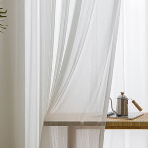 Rideaux en lin blanc transparent pour salon, longueur 84 pouces, œillets semi-transparents, équilibre, rideau en dentelle d'intimité - Product Image 5