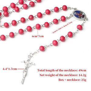 Rosario Souvenir di <span class=keywords><strong>Papa</strong></span> Francesco in Custodia di Plastica Trasparente, Set <span class=keywords><strong>Regalo</strong></span> Religioso Cattolico con Crocifisso e Perline Rosse <span class=keywords><strong>per</strong></span> Negozi Religiosi - Product Image 5