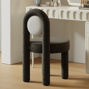 <span class=keywords><strong>Chaise</strong></span> de salle à manger et tabouret de coiffeuse portables en velours moderne, style <span class=keywords><strong>Macaron</strong></span> Luxe Léger Crème, pour chambre de filles, villa, vestiaire et maquillage - Product Image 5