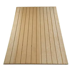 Paneles decorativos de pared, tablero de 12mm V, revestimiento de madera contrachapada acanalada