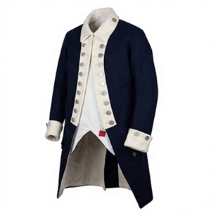 Historical Men's Frock Coat Colonial <b>Tailcoat</b> Button Front Long Jacket Vintage Costume Uniform - Product Image 2