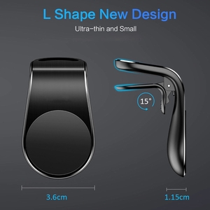 Support de téléphone magnétique en alliage d'aluminium et silicone de haute qualité en forme de L, étanche et anti-corrosion, pour grille d'aération et tableau de bord - Product Image 5