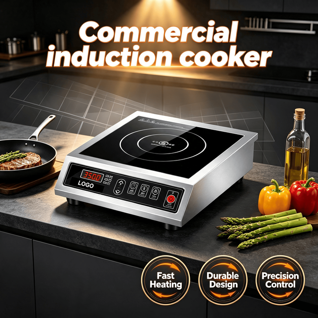 High-Power 3500W Commercial Household Use Electromagnetic Induction Cooker Stainless Steel Bottom Induction Stove