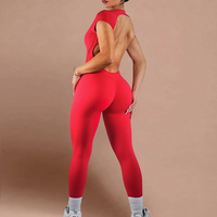 Combinaison une pièce pour femme grande taille, dos ouvert, manches courtes, extensible dans les quatre sens, respirante, pour le yoga