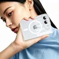 Étui de téléphone magnétique pliable transparent adapté à l'iPhone 18 Dou, coque de protection anti-chute en acrylique haute transparence