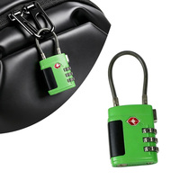 Cadenas à combinaison TSA à câble, couleurs assorties, 3 chiffres, pour valises d'aéroport, casiers et armoires – Vente en gros