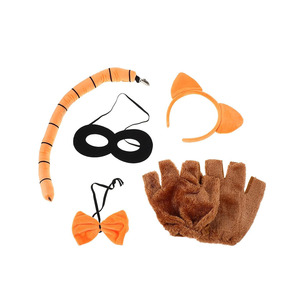 B939 Accessoires de cosplay pour animaux noirs : Bandeau de tête et <span class=keywords><strong>masque</strong></span> pour les yeux de <span class=keywords><strong>chat</strong></span> orange personnalisé pour fête, Bandeaux de tête, Gants, Nœud papillon, <span class=keywords><strong>Masque</strong></span> de <span class=keywords><strong>chat</strong></span> en gros - Product Image 2