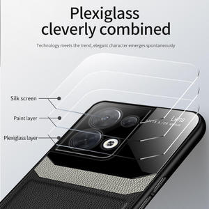 Funda de teléfono protectora de lente de plexiglás con textura de cuero de lujo <span class=keywords><strong>para</strong></span> <span class=keywords><strong>Oppo</strong></span> Reno 12 9 8 7 6 5 4 A1 Pro 9 Pro + 8T SE 2 <span class=keywords><strong>Z</strong></span> - Product Image 3