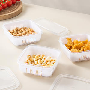 Contenedor de Almacenamiento de Alimentos Cuadrado de la Tienda de la Fábrica Jiangquan, con Tapa Hermética con Clip para Refrigerador, para Cebolla, Ajo y Jengibre - Product Image 3