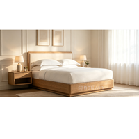 Meubles de chambre à coucher intérieurs de villa au design moderne, ambiance de luxe haut de gamme, lit pour chambre d'hôtel ou d'appartement cinq étoiles