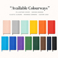 Carnet A5 à couverture rigide en cuir PU avec élastique et marque-page en ruban, personnalisable avec logo, idéal pour cadeau d'entreprise