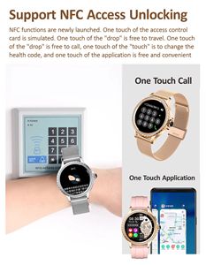 Haute qualité en acier inoxydable femmes Smartwatch Amoled Combo sommeil Tracker boussole <span class=keywords><strong>téléphone</strong></span> portable accessoire de mode pour dames - Product Image 2