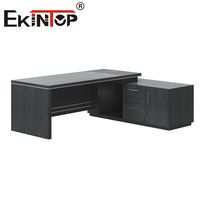 Ekintop Mobilier de bureau Travail Table de bureau en bois massif noir Bureaux pour le travail