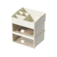 Boîte de rangement pour rouges à lèvres en plastique grande capacité, style haut de gamme, étagère de bureau de luxe légère, type tiroir