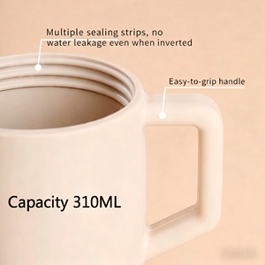 Vaso de entrenamiento de silicona sin BPA de 9 oz para bebés, mini vajilla, tazas de silicona anticaída y antiescaldaduras con asa y tapa para niños - Product Image 2