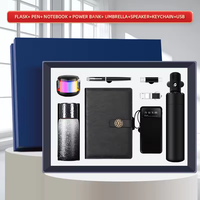 Coffret Cadeau d'Entreprise 8-en-1 : Tasse 400ml Revêtue de Titane, Stylo, Carnet, Parapluie, Batterie Externe USB, Enceinte Bluetooth, Porte-clés, Logo Personnalisé