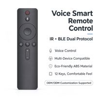 Remote Kontrol Suara Pintar IR BLE Protokol Ganda untuk Pemutar Video, Android TV Box OEM ODM