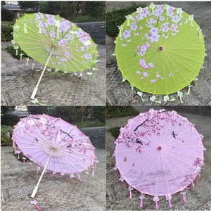 중국 스타일 실크 장식 파라과이 사진 공연 댄스 파라솔 술과 수제 기름칠 종이 우산 - Product Image 6
